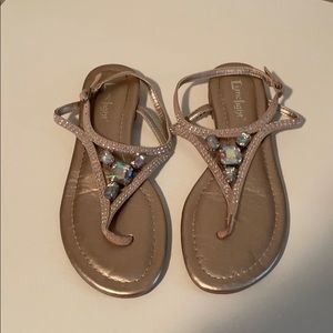 Limelight tan/gold sandals